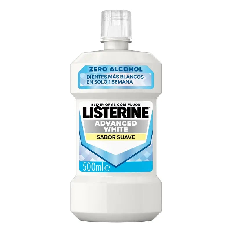 Listerine Mouthwash, Advanced Whitening, Alcohol Free, Mild Mint, 500ml