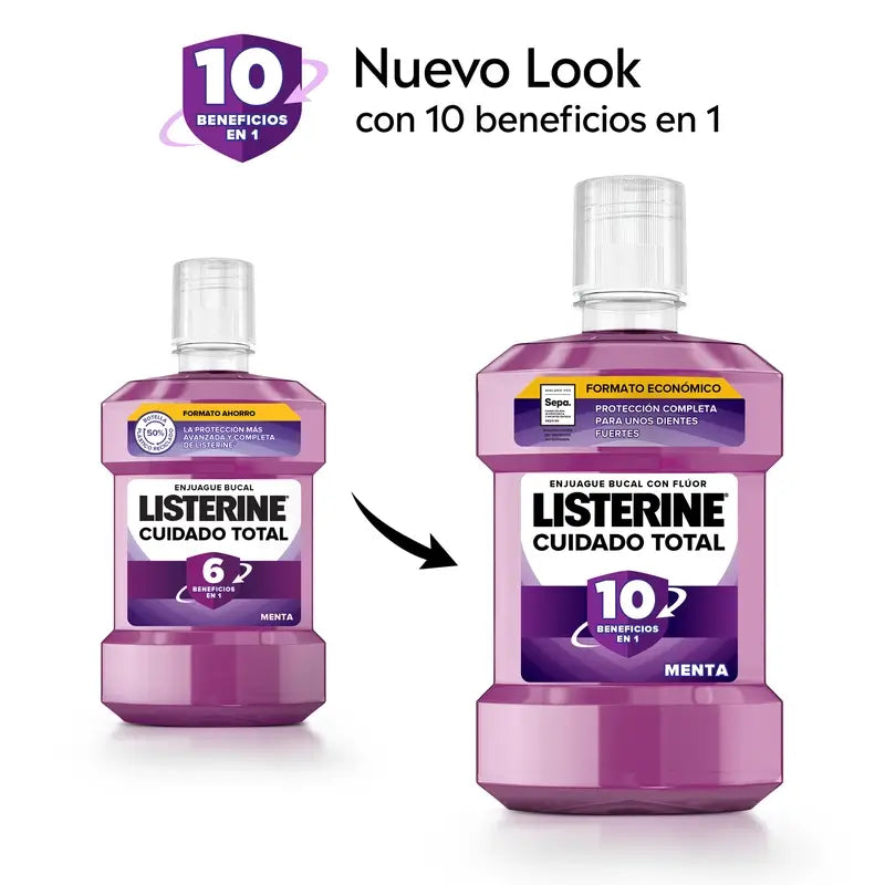Listerine Total Care Mouthwash, Peppermint Flavour, 1L