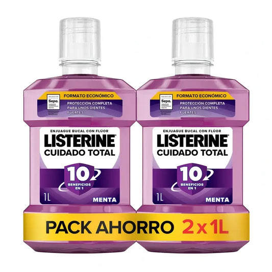 Listerine Total Care Mouthwash Mint Flavour, 2X1L Pack