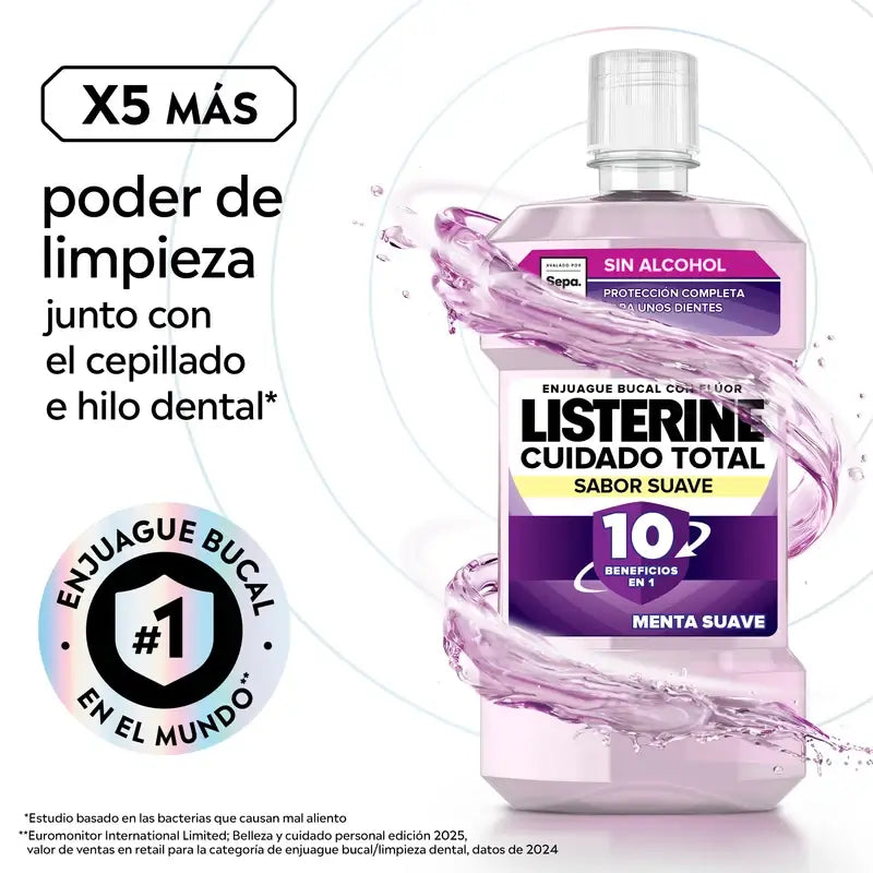 Listerine Total Care Mild Flavour Alcohol-Free Mouthwash, 500 Ml
