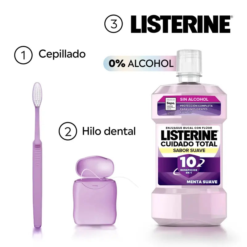 Listerine Total Care Mild Flavour Alcohol-Free Mouthwash, 500 Ml