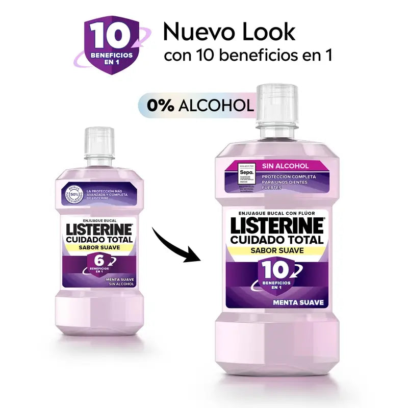 Listerine Total Care Mild Flavour Alcohol-Free Mouthwash, 500 Ml