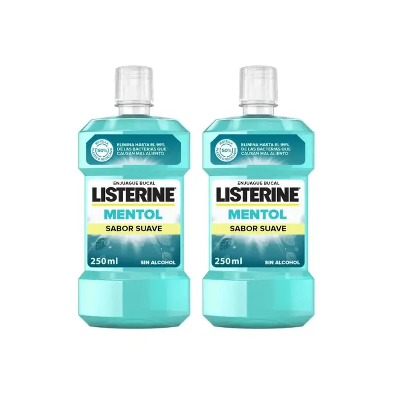 Listerine Mouthwash Menthol Mild Flavour Pack 2 x 250 ml