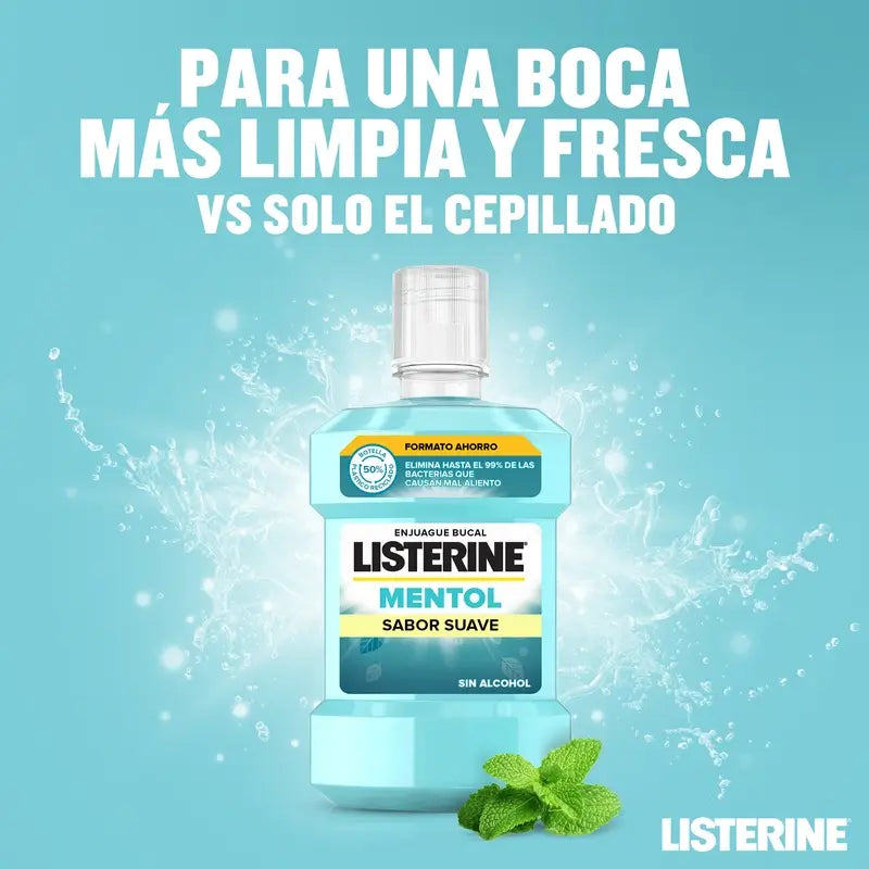 Listerine Mild Alcohol-Free Mouthwash, 2 x 1L