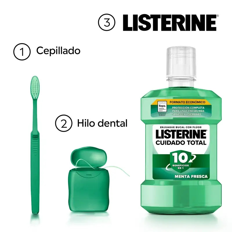 Listerine Protective Mouthwash Teeth & Gums, Fresh Mint, 2X1L Pack