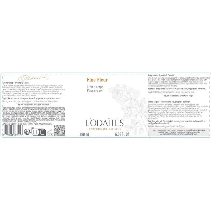 L'Odaïtès Corporal Fine Fleur - Body Cream , 180 ml
