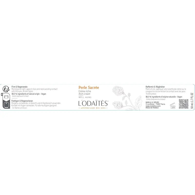 L'Odaïtès Facial Perle Sacré - Rich Cream, 50 ml