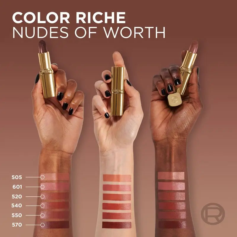 L'Oréal Paris Lipstick Color Riche Nudes Of Worth Satin Shade 570 Worth It Intense