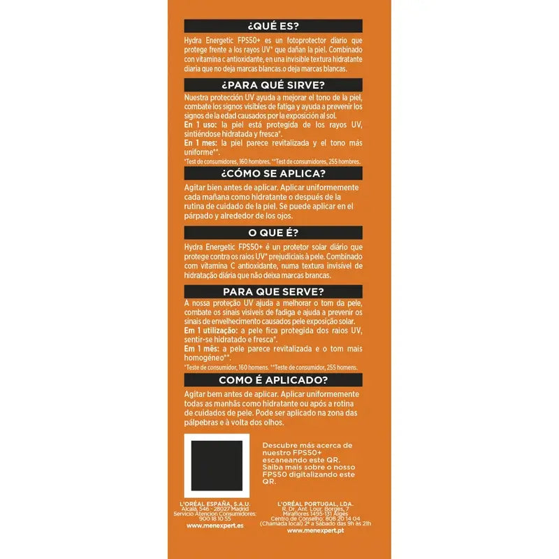 L'Oreal Paris Men Expert Hydra Energetic Daily Fluid Spf50+ 50Ml