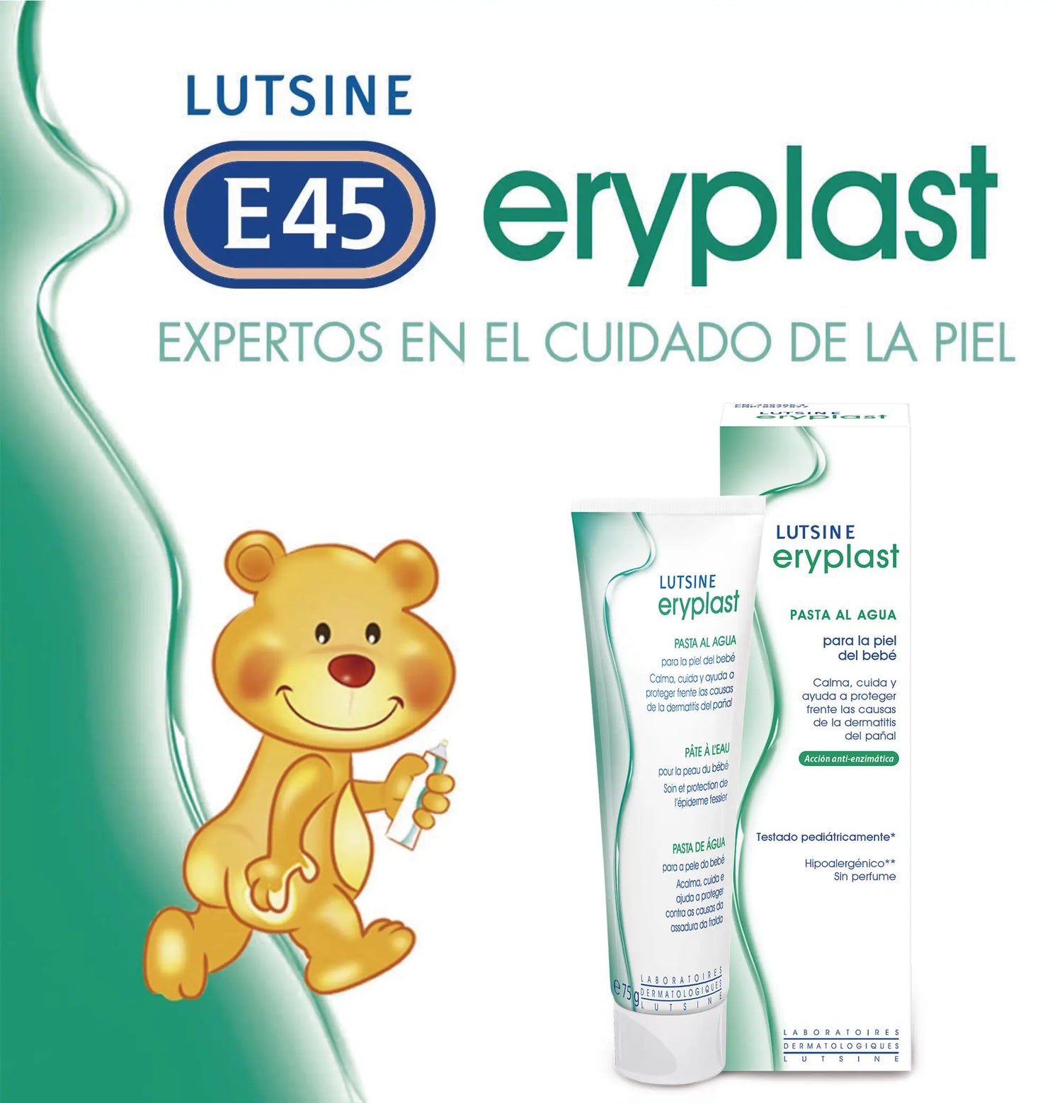 Eryplast Lutsine E45 Water Based Baby Nappy Cream, Pack 2 x 75 gr