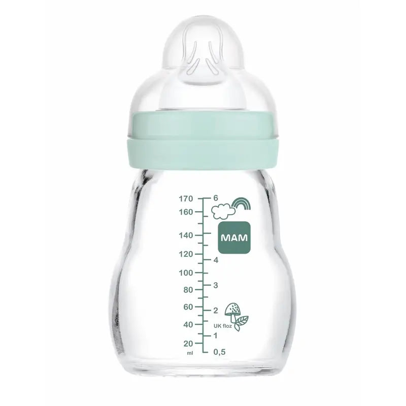 Mam Baby Crystal Baby Bottle Feel Good Matt Blue, 170Ml