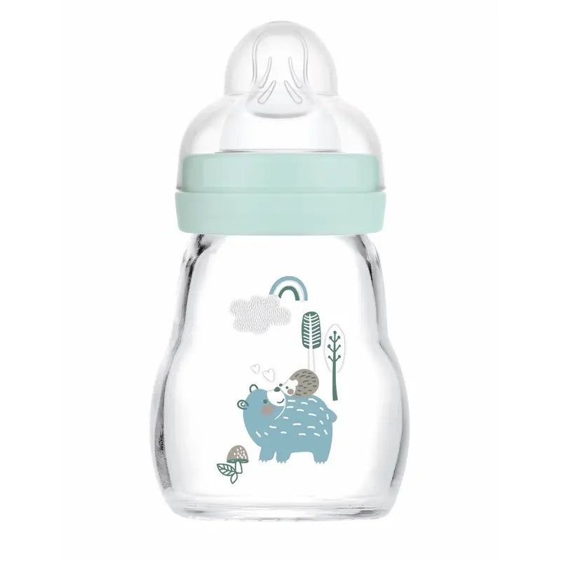 Mam Baby Crystal Baby Bottle Feel Good Matt Blue, 170Ml