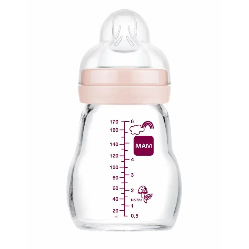Mam Baby Crystal Baby Bottle Feel Good Matt Pink, 170Ml
