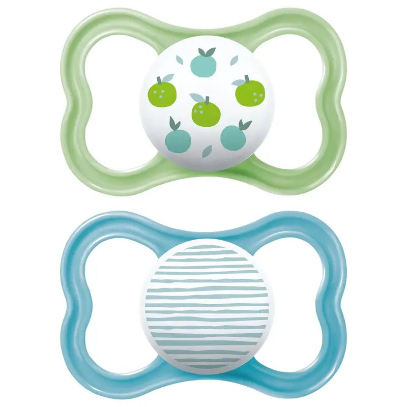 Mam Baby Pacifier Air Silicone Blue and Green +6M, 2 Units