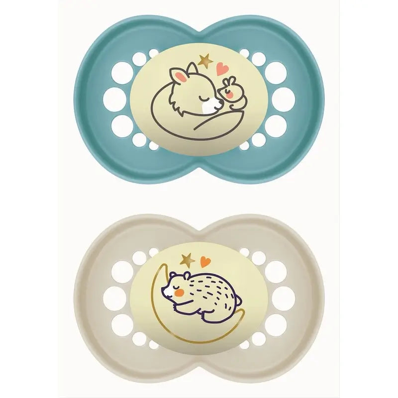 Mam Baby Soother Original Night Latex Blue Neutral +6M, 2 Units