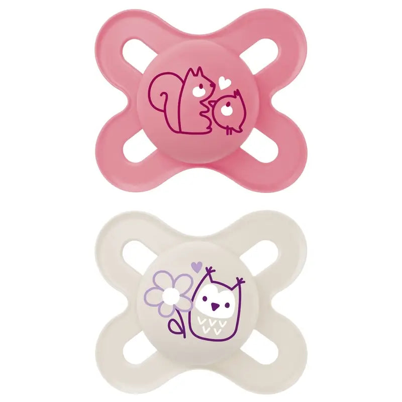 Mam Baby Pacifier Original Start Latex Animal Pink 0-2M, 2 Units