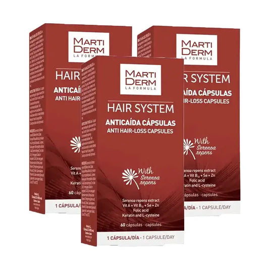 Martiderm Hair System Hair Loss Capsules, Pack 3 x 60 capsules