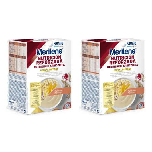 Meritene Cereal Instant Cream Multifruit, 2 X 300 Gr, Pack Of 2