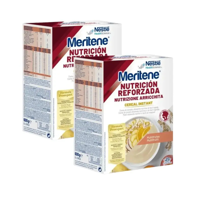 Meritene Cereal Instant Cream Multifruit, 2 X 300 Gr, Pack Of 3