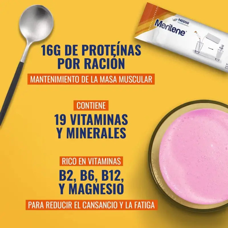 Meritene Strength and Vitality Shake Strawberry Flavour, 15 sachets x 30 g