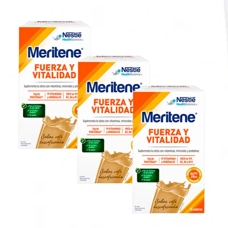 Meritene Strength & Vitality Decaffeinated Coffee Flavoured Shake 3x15 Envelopes