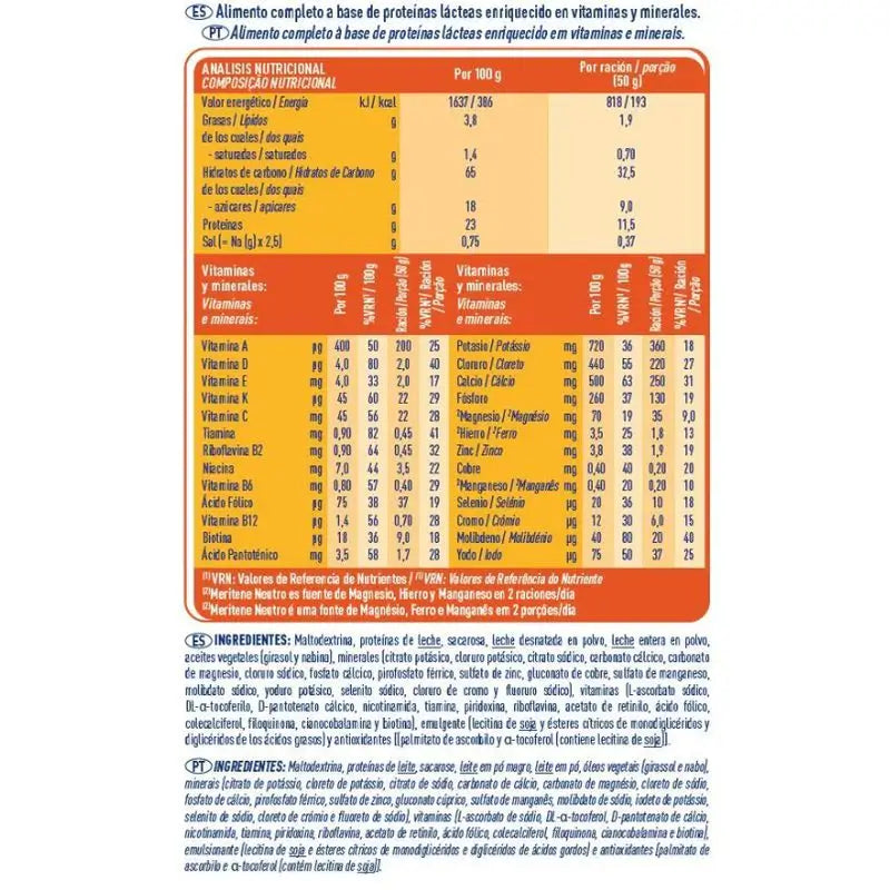 Meritene Strength & Vitality Smoothie Neutral Flavour 7X2 sachets, 50 Gr