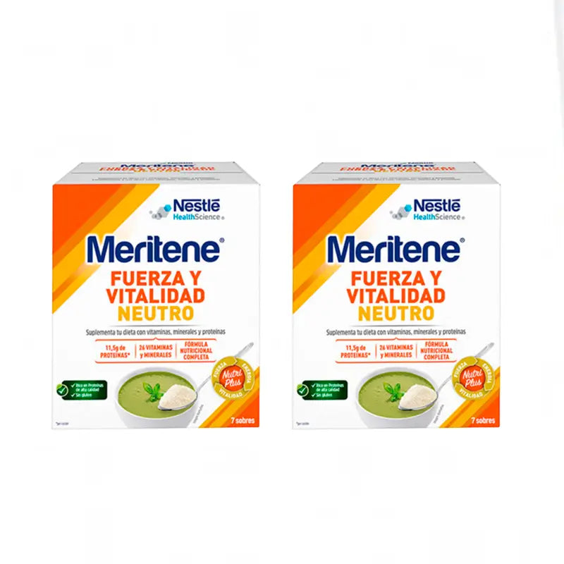 Meritene Strength & Vitality Smoothie Neutral Flavour 7X2 sachets, 50 Gr