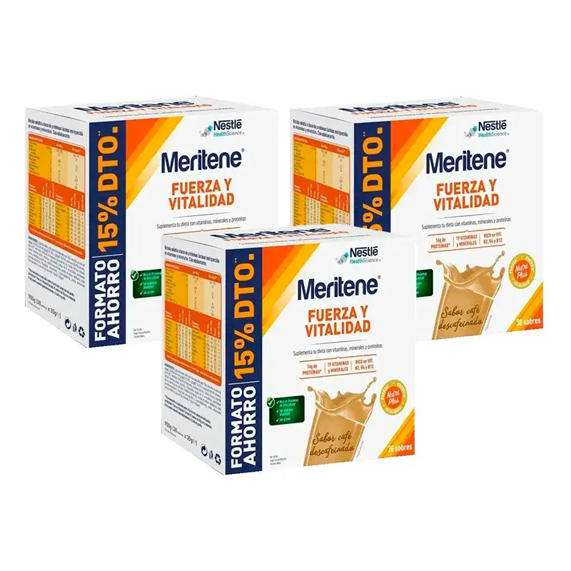 Meritene Strength & Vitality Decaffeinated Coffee Savings Pack 3 x 30 sachets
