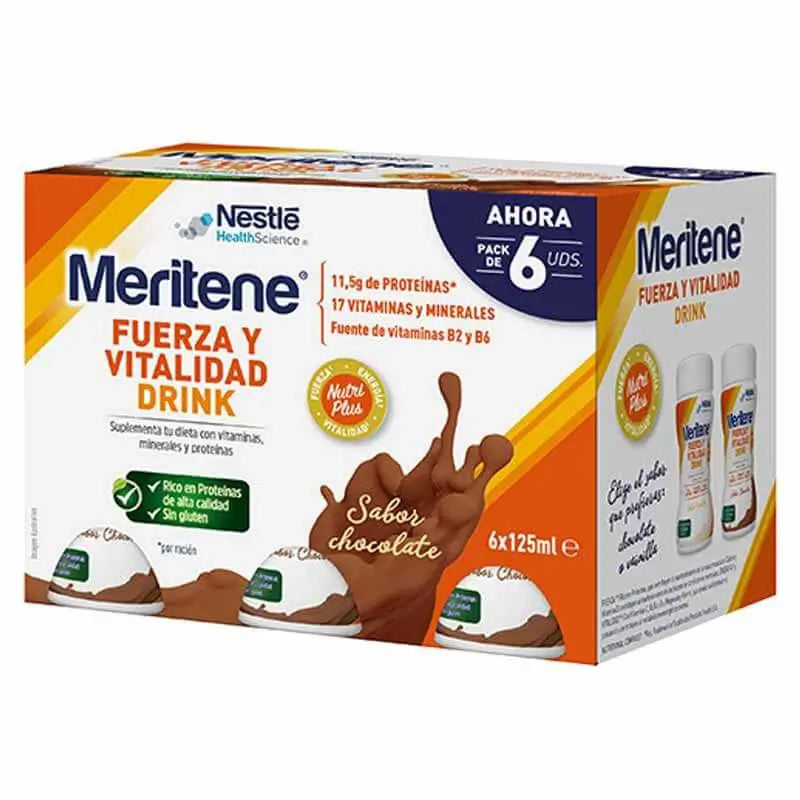 Meritene Drink Strength & Vitality Chocolate Flavour 6 x 125 ml