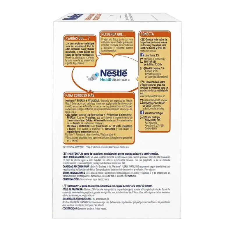 Meritene Strength & Vitality Vanilla Savings packet, 30 sachets