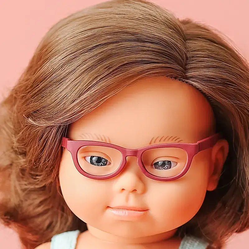 Miniland Down Syndrome Doll With Glasses 38 Cm My Friends & Me
