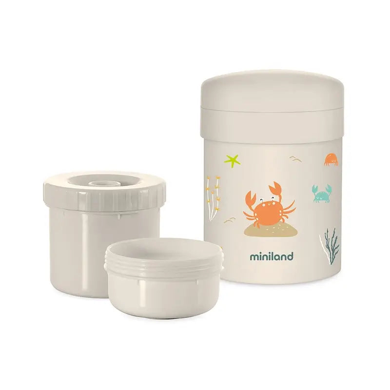 Miniland Thermos with two airtight containers for solids 700 ml Crabsy