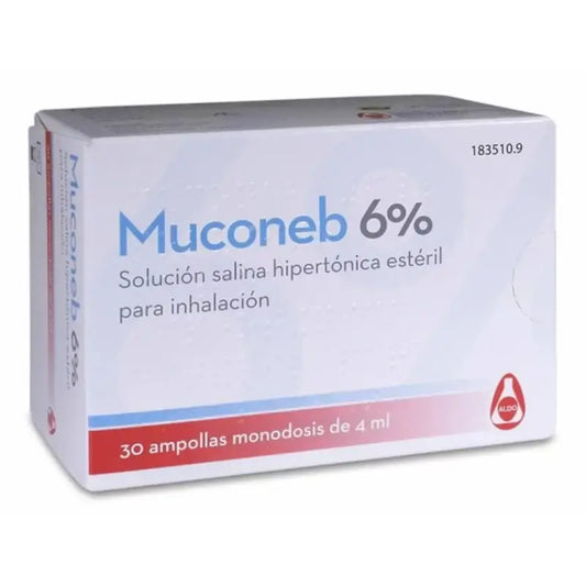 Muconeb 6% Saline Inhalation Solution 30 Ampoules x 4 ml