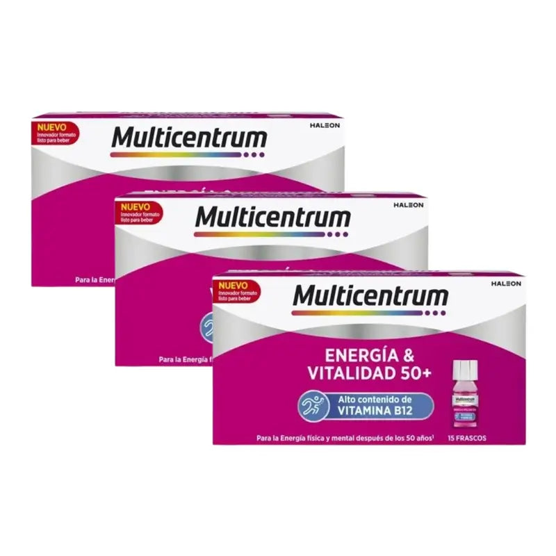Multicentrum Energy & Vitality 50+ Food Supplement Pack 3 x 15 bottles