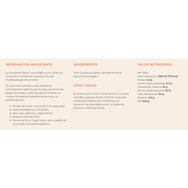 Myconatur Myconatur Ceylon Cinnamon Powder 75Gr. Eco