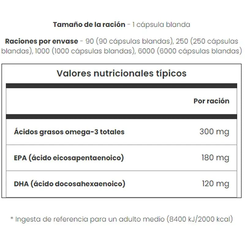 Myvitamins Omega 3 - 1000 Mg 18% Epa / 12% Dha , 250 capsules
