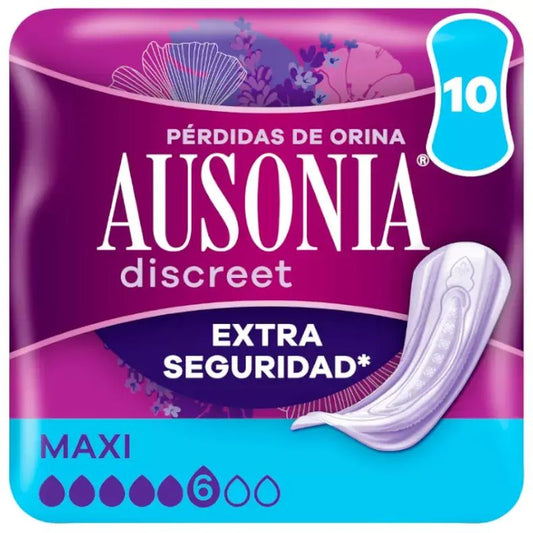 Ausonia Discreet Urine Loss Pads For Women Maxi, 10 Units
