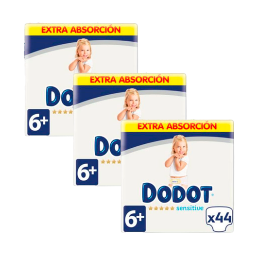Dodot Pack Of 3 Sensitive Extra Jumbo Size 6+, 44 pieces