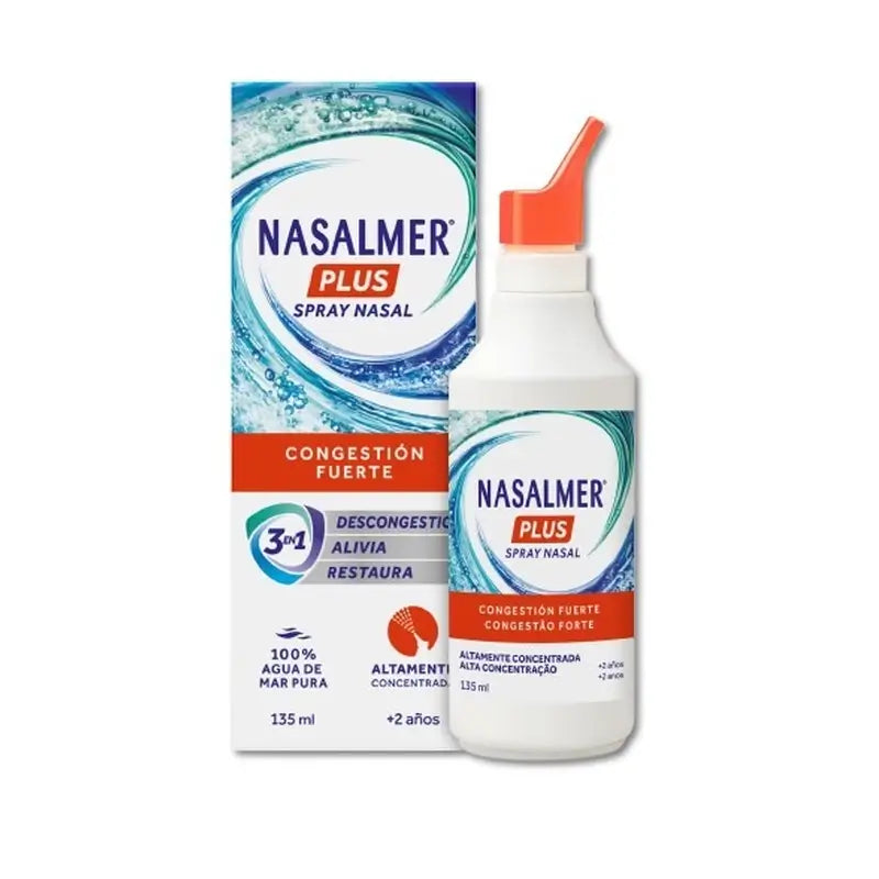 Nasalmer Plus, Nasal Decongestion and Severe Congestion Relief, 135 Ml Spray