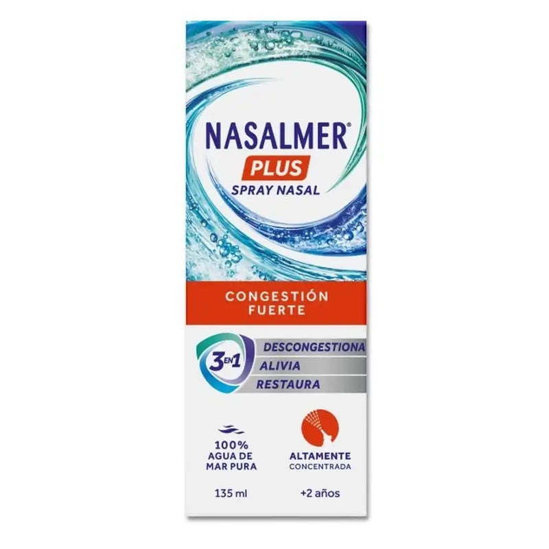 Nasalmer Plus, Nasal Decongestion and Severe Congestion Relief, 135 Ml Spray