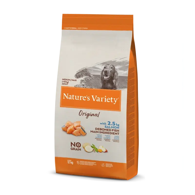 Nature'S Variety Canine Adult Original Md/Mx Salmon 12Kg, dog food