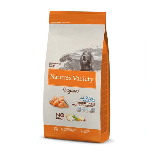 Nature'S Variety Canine Adult Original Md/Mx Salmon 12Kg, dog food