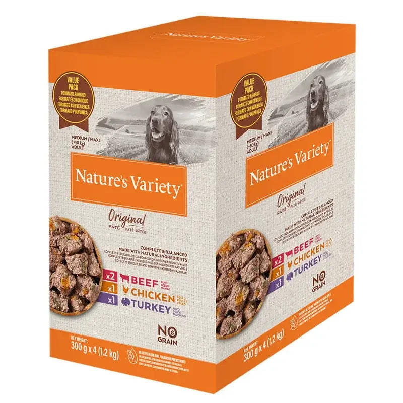 Nature'S Variety Canine Original Original Adult Pate Med Max Pack 4X300Gr, wet dog food