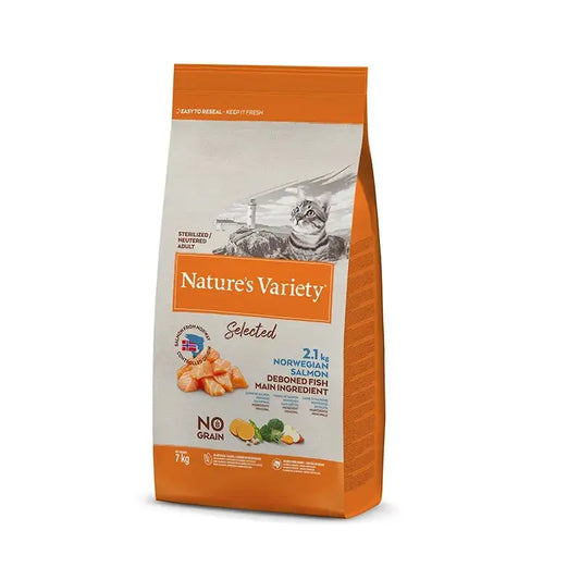 Nature'S Variety Selected Feline Adult Sterilised Salmon, 7 kg, cat food