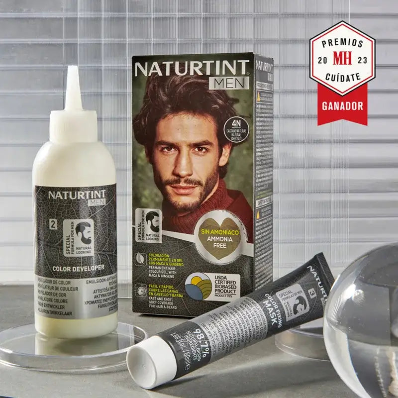 Naturtint Men Permanent Hair & Beard Colouring for Men, Ammonia Free 1N - Black