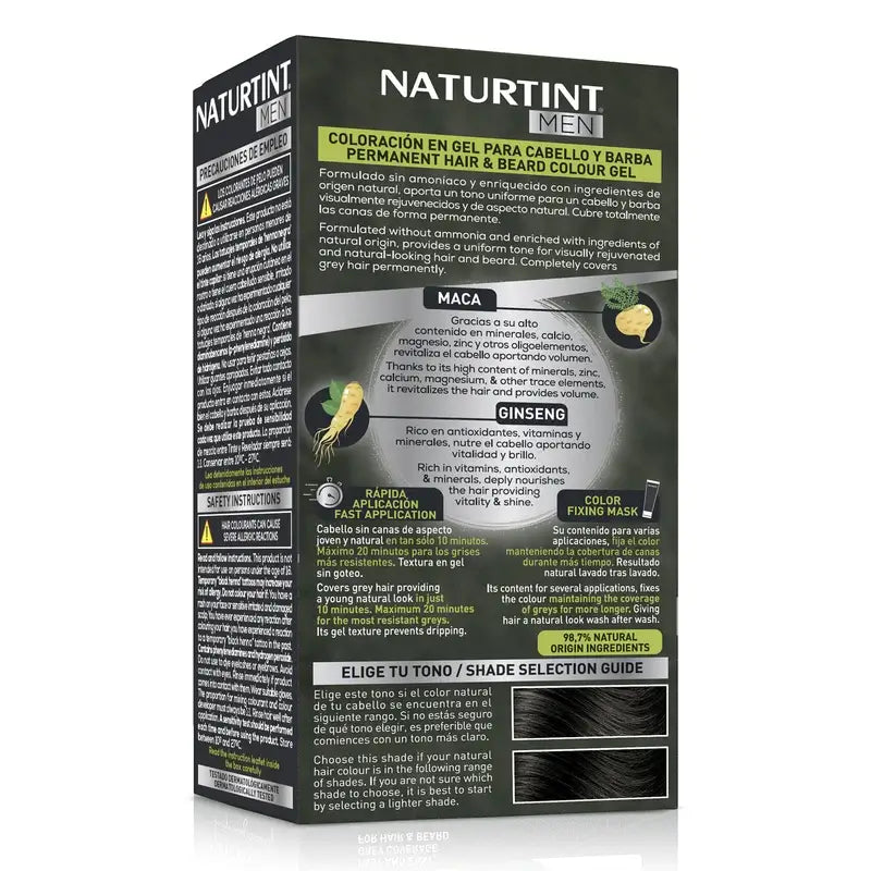 Naturtint Men Men Permanent Hair & Beard Dye 3N Ammonia Free 3N - Dark Brown