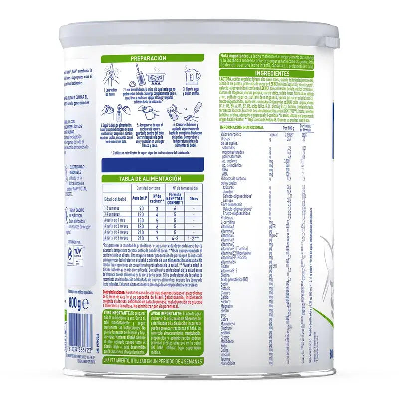 Nestlé Nan Total Comfort 1 Infant Milk, 800g