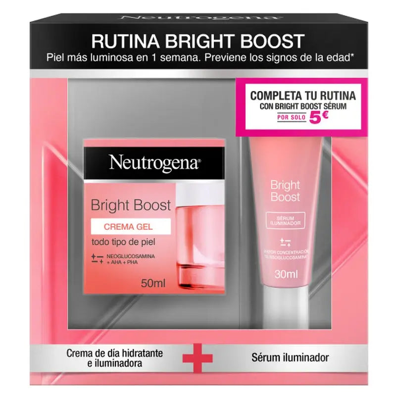 Neutrogena Bright Boost Pack Day Cream Gel 50ml + Facial Serum 30ml