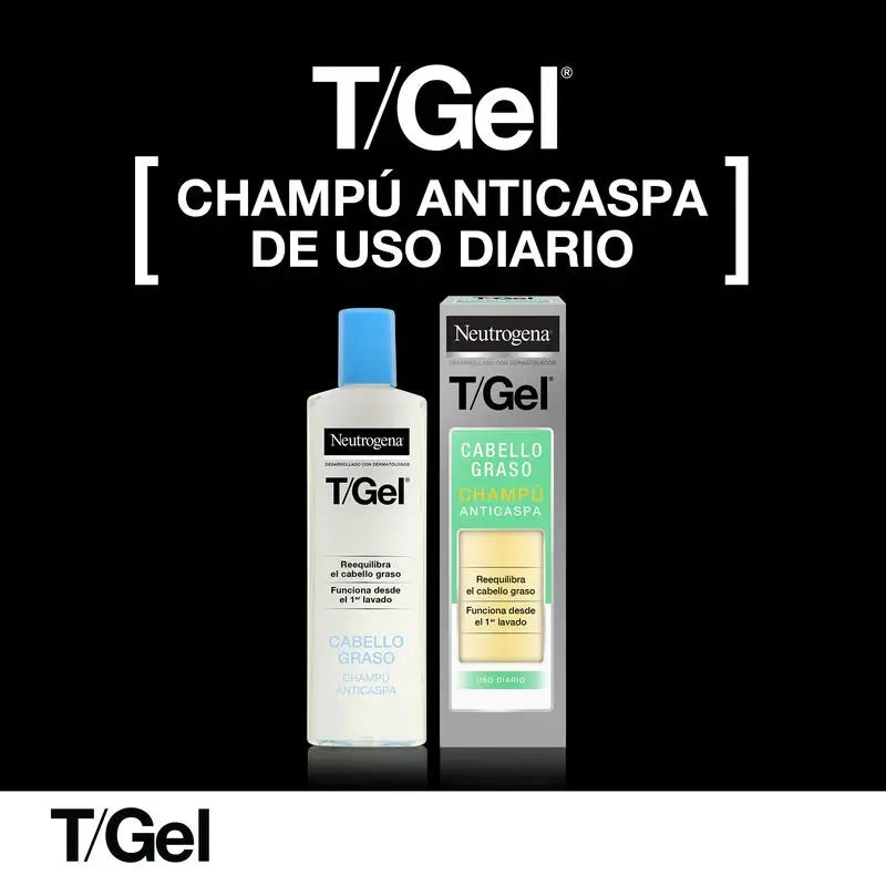 Neutrogena T/Gel Anti-Dandruff Shampoo for Oily Hair Pack, 2 x 250 ml