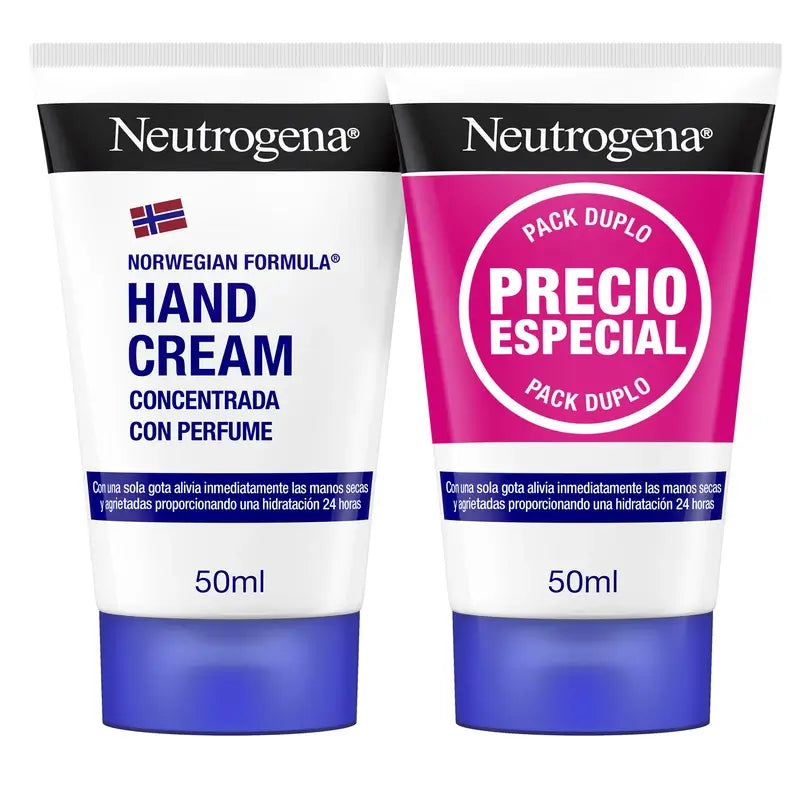 Neutrogena Concentrated Repairing Hand Cream with Fragrance, 2 X 50 ml